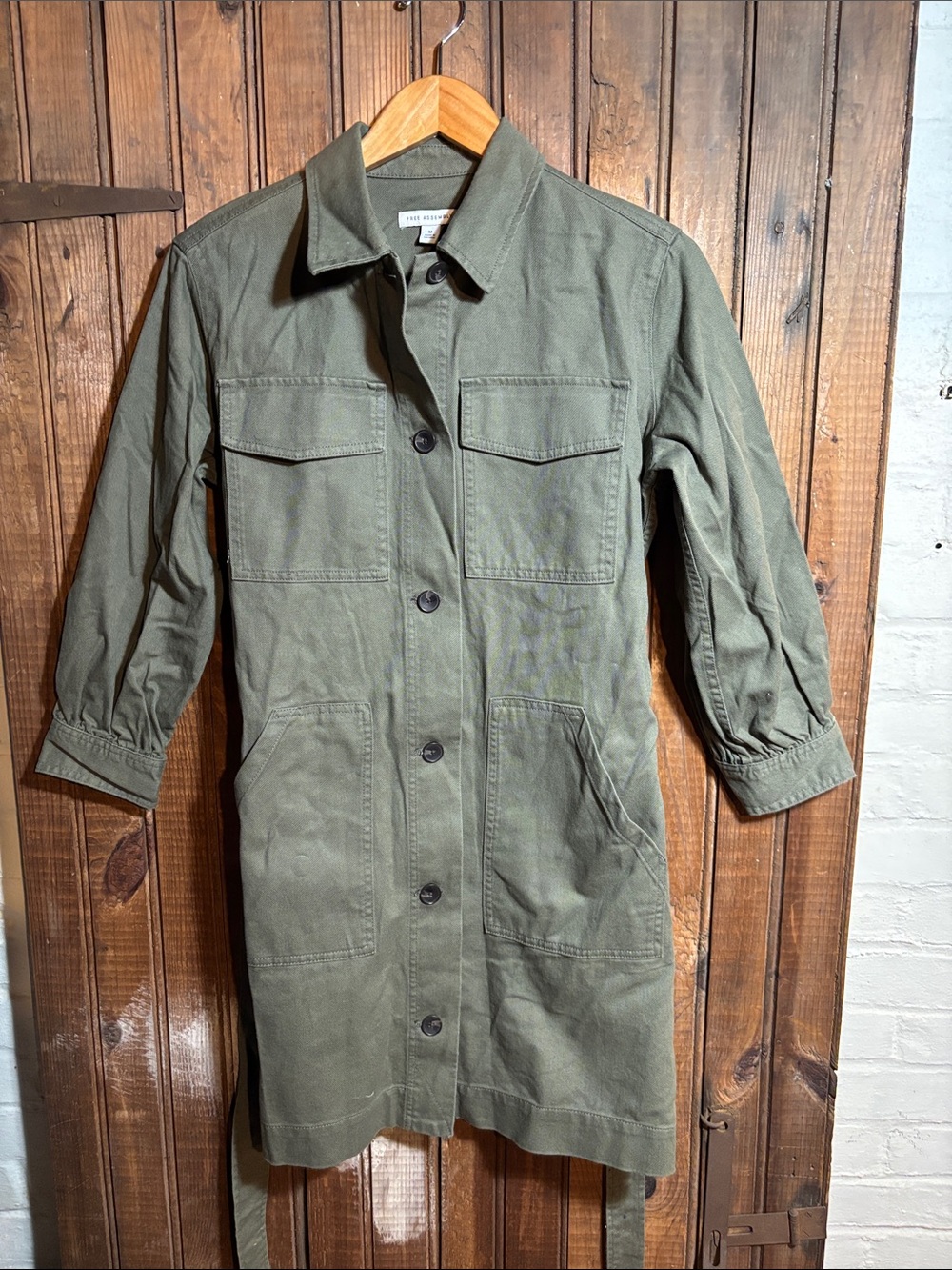 Free Assembly Olive Utility Button-Front Women's Jacket